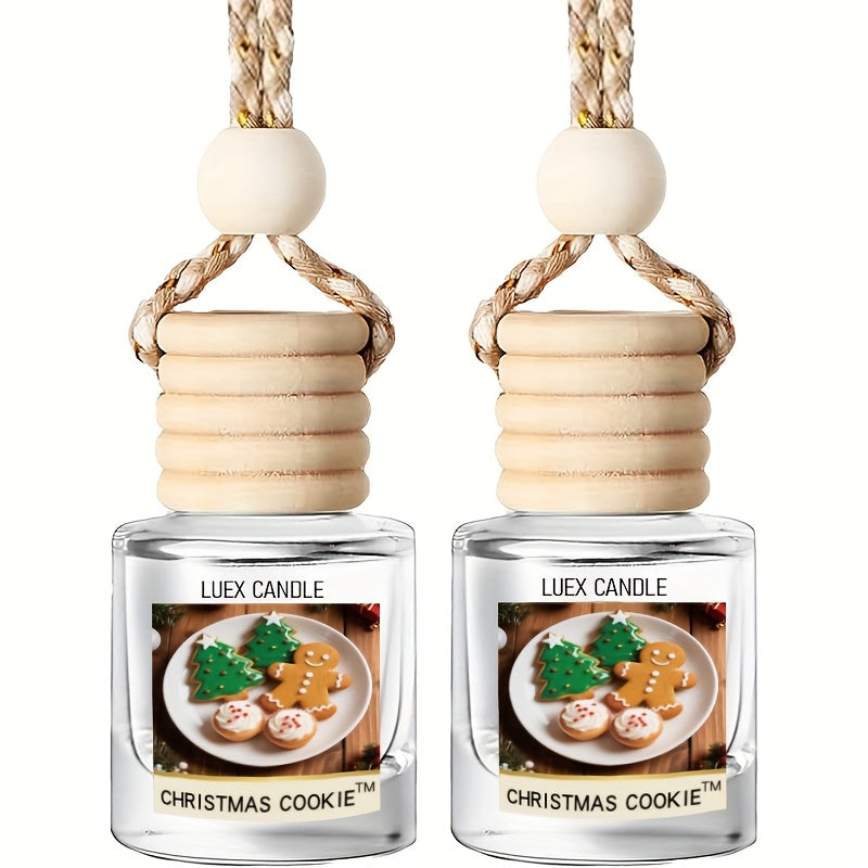 Set of 2 Car Air Freshener Diffusers - Vanilla Cream Scented Oil Diffuser for Vehicles, Lasting Fragrance for Over 45 Days