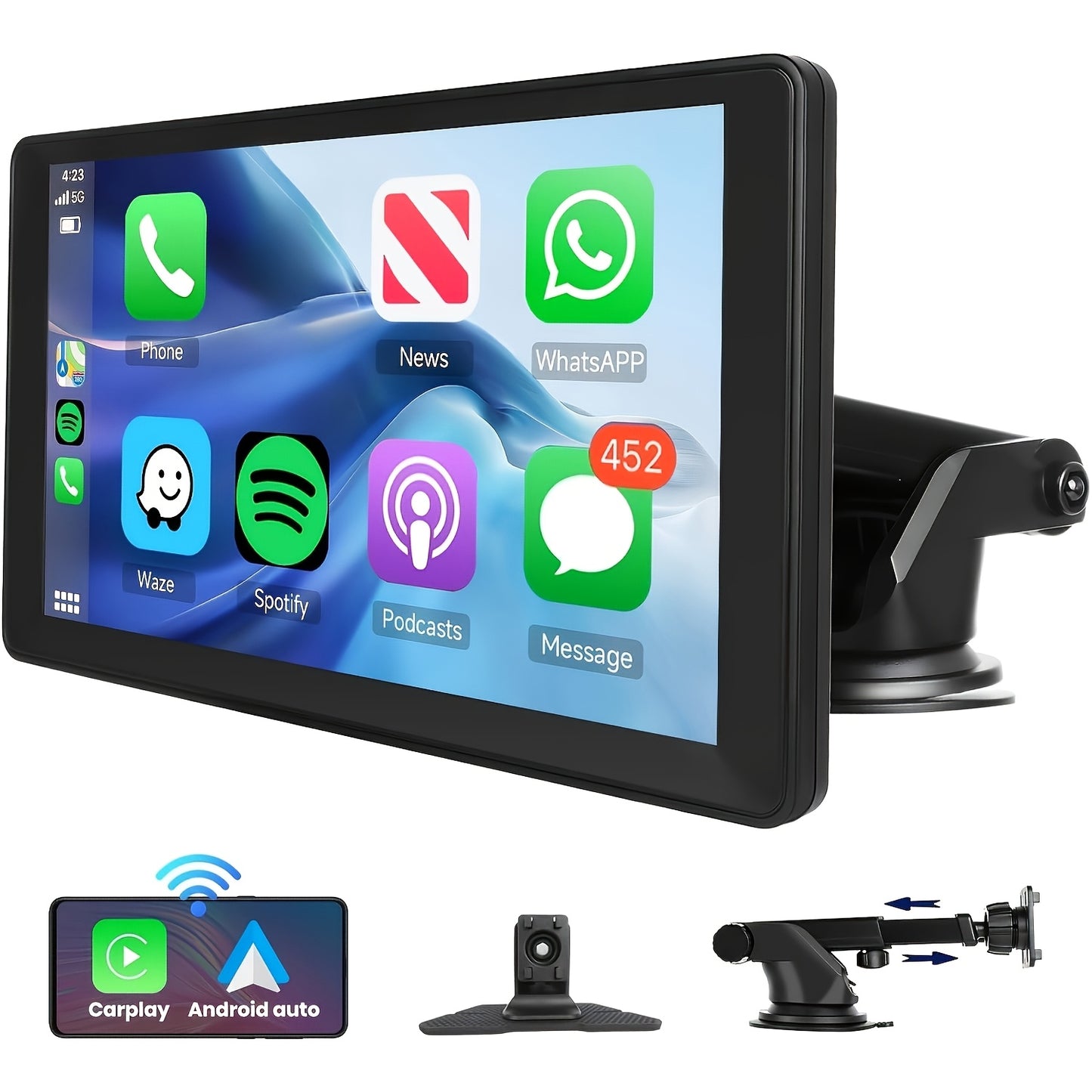 2026 New 7-inch Car Display With Built-in Audio System, Ultra HD Touchscreen, Backup Camera, Wireless Connectivity, GPS Navigation, Supports CarPlay And Android Auto, Mirror Link, FM Radio. Opional 10.26" 9" Carplay Wireless Car