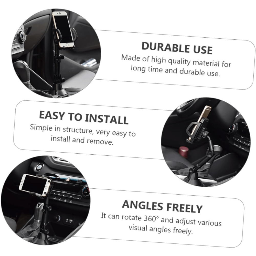 Mobile Phone Holder Car Phone Bracket Phone Clip Bracket Car Phone Rack Phone Mount Cradle Car Holder for Mobile Phones Car Cup Holder Phone Mount Mobile Stand Adjustable Plastic