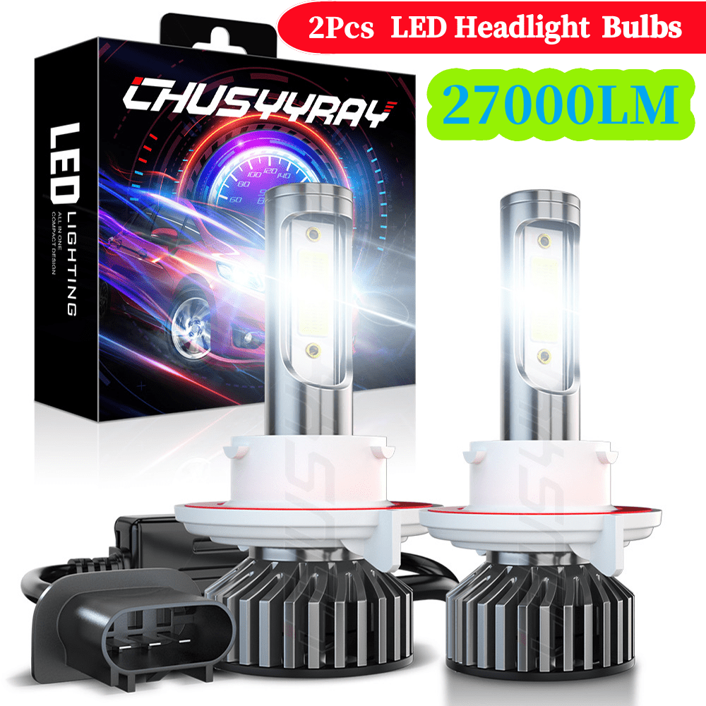 2pcs 9008/ H13 LED Headlight High/ Low Beam Bulbs Kit 12V 80W 6000K Cool White 27000LM Tow-Sided Ultra Bright COB Chip Plug And Play, Without Battery