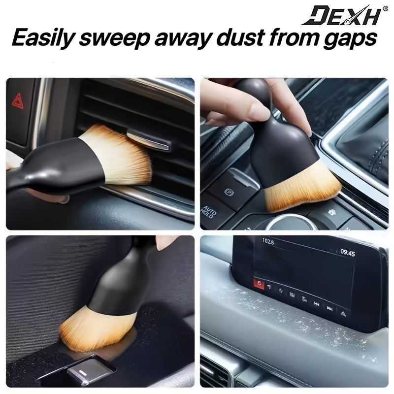 Set of 8 Car Detailing Brushes, Including Tools for Cleaning The Interior, Wheels, Air Vents, And Engine Areas, Featuring 3 Detailing Brushes, 3 Wire Brushes, And 2 Soft Brushes