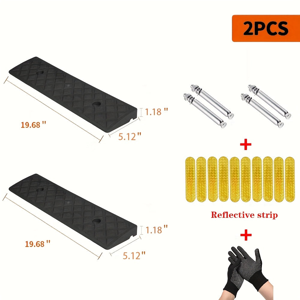 2pcs Car Sidewalk Ramp - Portable Threshold Ramp, Suitable for Sidewalks, Cars, Wheelchairs And Pet Mowing - Ideal for Homeowners And People with Mobility Issues - Outdoor Use - Great Gift for Seniors And Pet Owners