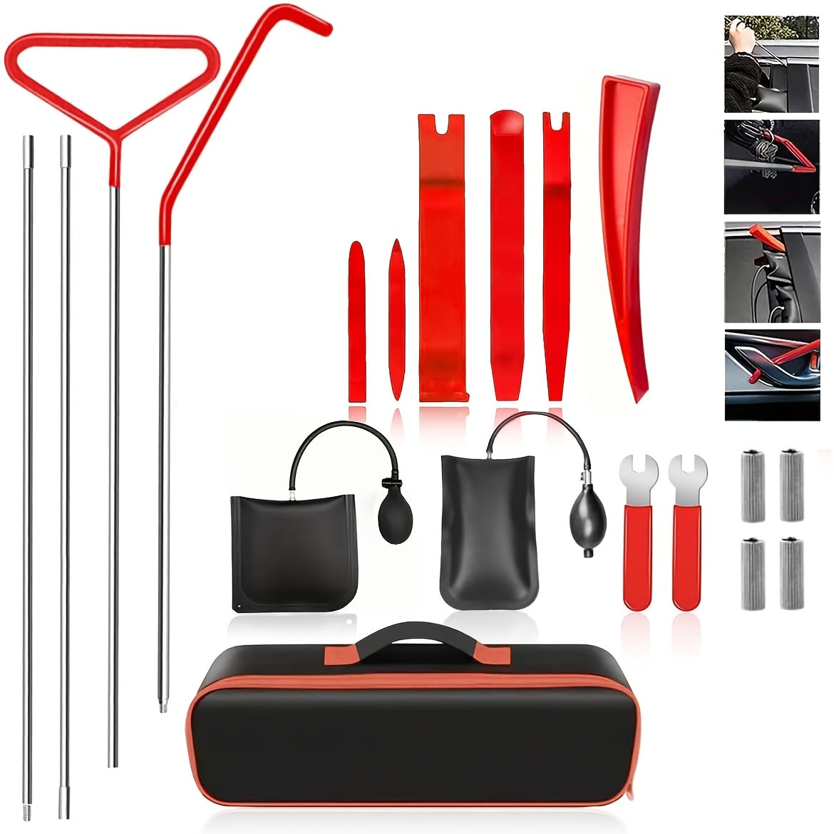 17pcs/22pcs Car Tool Kit Car Repair Tool Kit Portable Automotive Tool Set with Carrying Bag for Cars & Trucks, Without Battery
