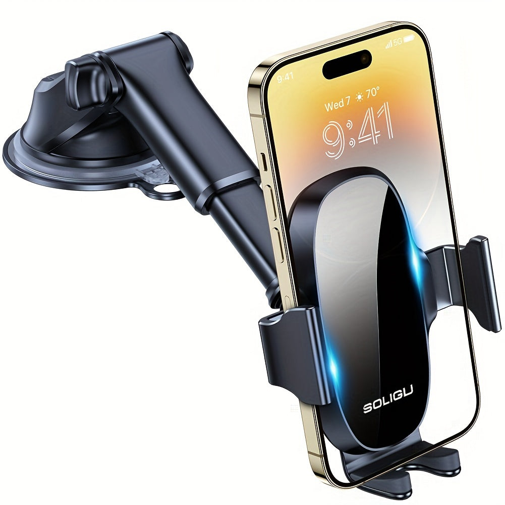 SOLIGU Cell Phone Holders For Your Car, Universal Car Phone Holder Mount For Dashboard Air Vent Compatible With IPhone 15 14 13 12 13 Pro Max Xs XR X, Galaxy Black