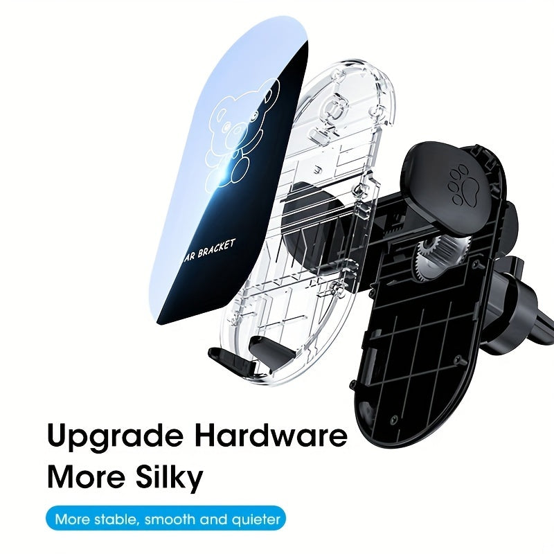1pc Car Mobile Phone Bracket The New Car With Navigation Support Rack Bear Cartoon Car Air Outlet Fixed Mobile Phone Rack