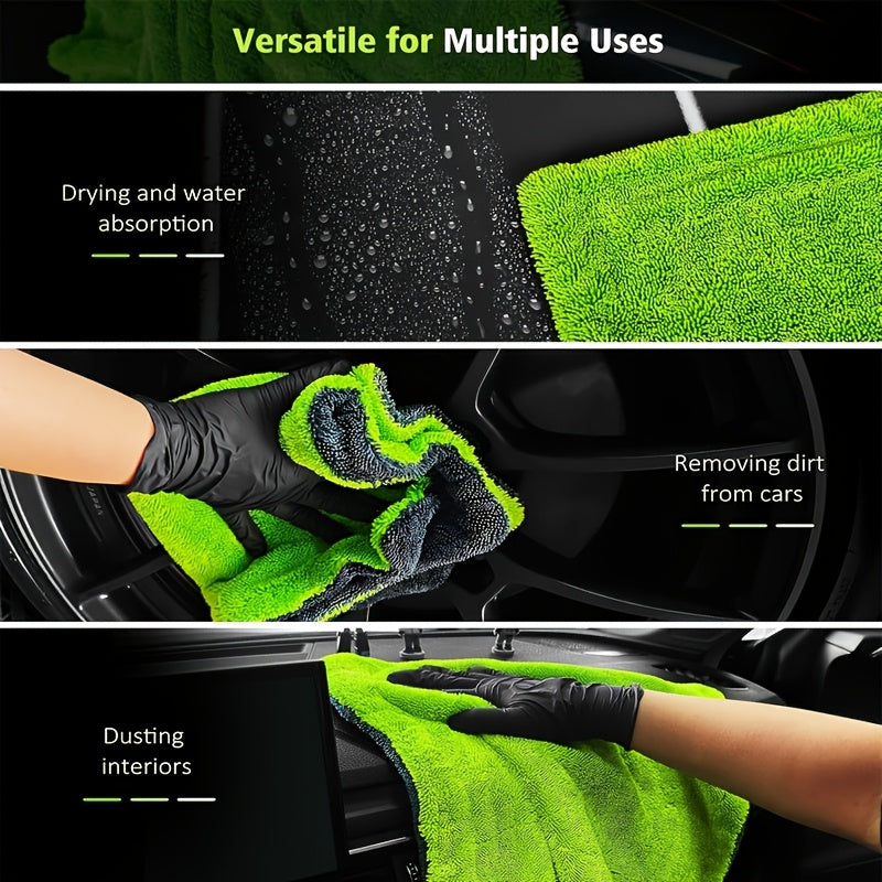 1400GSM Thick-Walled SUV Truck Car Cleaning Towel. Ultra-Large Size 48X24 Inches, Double-Sided Ultra-Fine Fiber Cloth. Quick-Dry Car Cleaning Towel, Suitable for Trucks, SUVs, Car Maintenance, Vehicle Care, Professional Car Cleaning Towels.