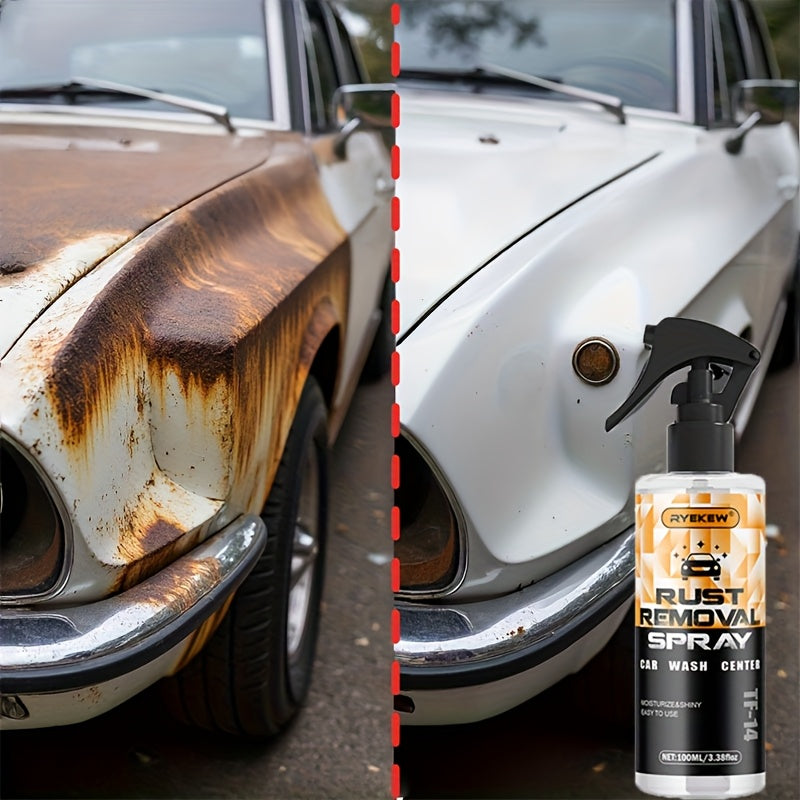 Powerful Metal Rust Remover Spray - Suitable for Chrome, Iron, Alloy And Steel Surfaces. Sprays Effortlessly Without Residue. Safe for Plastic And Rubber. Ideal for Automotive And Household Rust Removal.