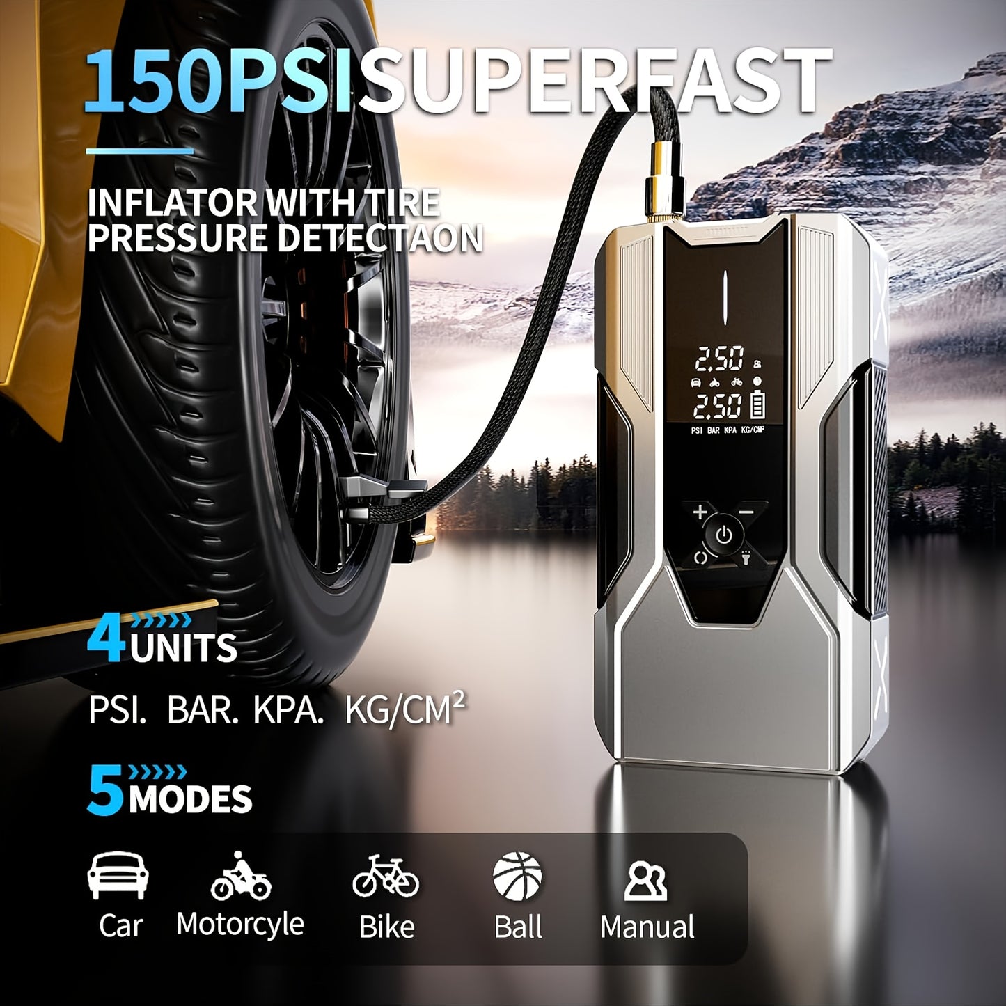 WANBILU 10000A, 12-In-1 Multi-Functional Vehicle Emergency Start Power Supply, Ignition Device, Suitable for Cars, Motorcycles, Suvs, Diesel Engine Emergency Start Power Supply, Tire Inflation, Car Battery Charger, with Air Pump Flashlight