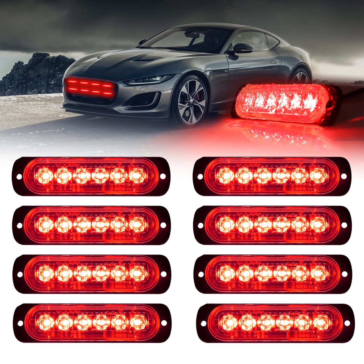 8pcs Ultra-Bright LED Light Bar, LED Car Lights, Car Light LED Truck Pickup Lighting Decoration With For Truck,RV,Car Van, Boat