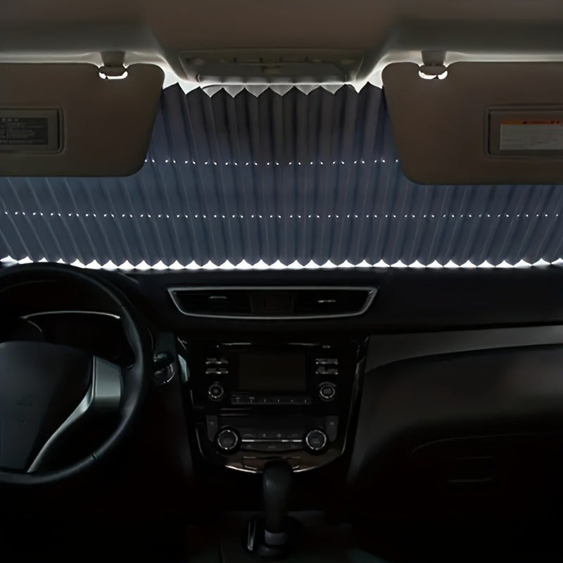 1pc Easy to Install Automatic Retractable Car Sun Visor - Thermal Insulation, Sun Shading, UV Protection, Car Accessory Sun Visor