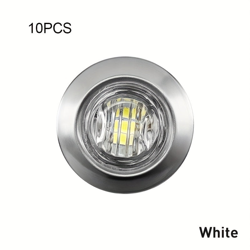 10pcs Car Side Lights, LED Truck Side Signal Lights, Decorative Lights, Small Car Bulbs, Steady Light with Flashing Mode, Metal Frame