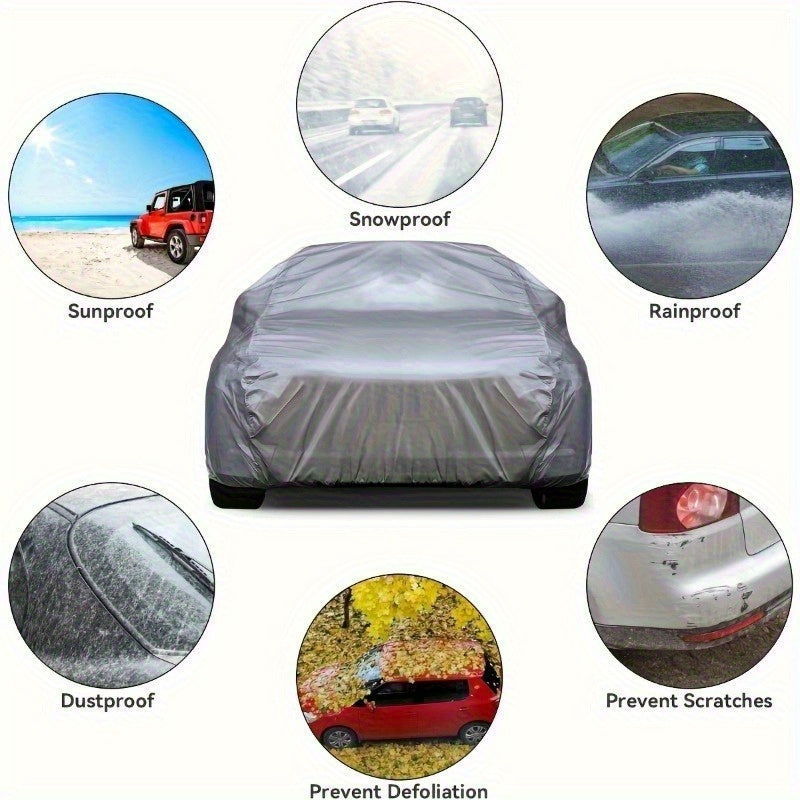 Universal Waterproof Car Cover-Full Car Cover. Uv-Proof, Rain-Proof, Dust-Proof, Snow-Proof And High Temperature-Resistant PEVA Materials, Four-Season Vehicle Protection, Auto Parts, Car Cover | Fashion Car Cover