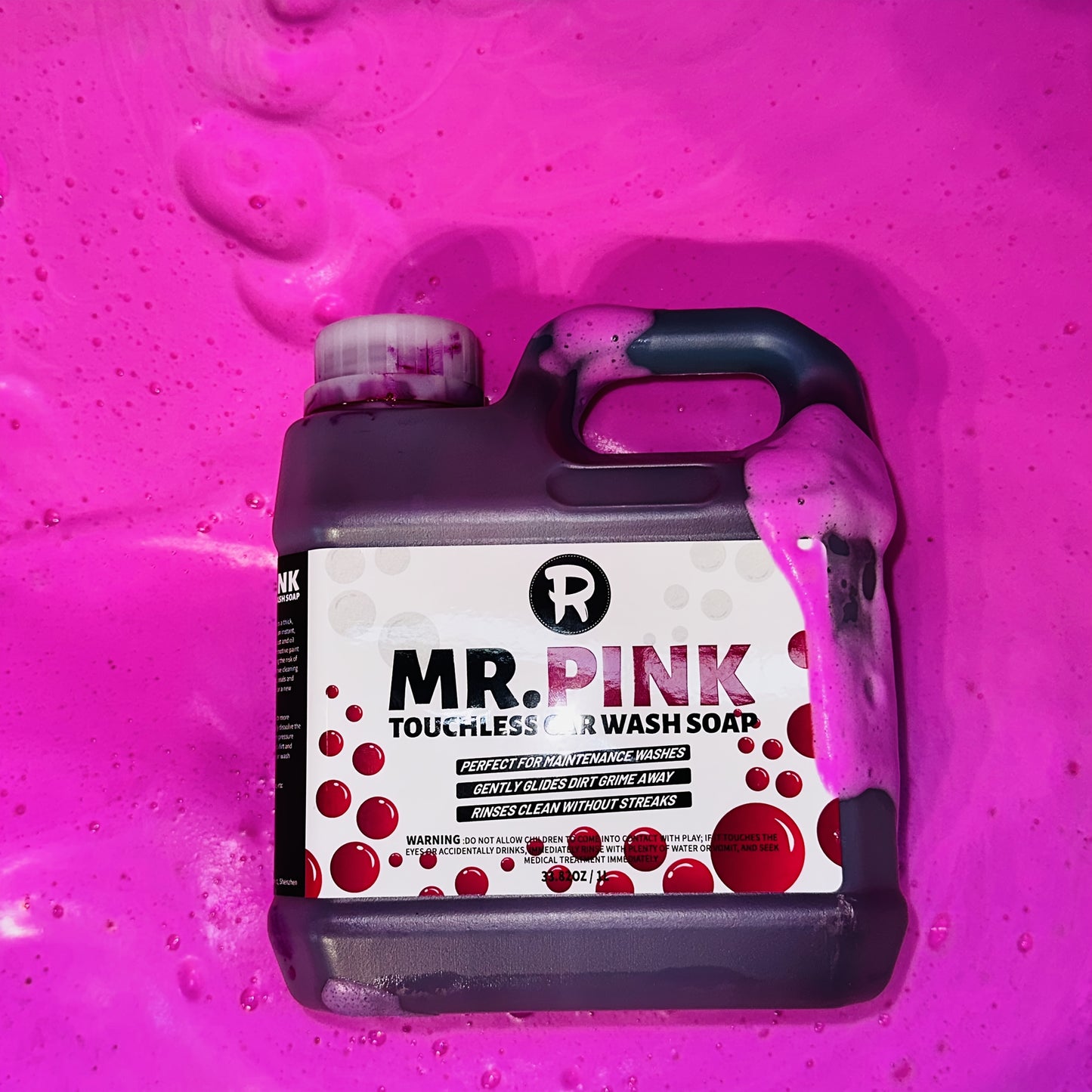 Pink Car Pre Wash Foam Touchless Bug Tar Remover Ph Neutral Snow Foam for Safe DIY Detailing Pre Soak Before Contact Wash Safe for Ceramic Coating (340oz)