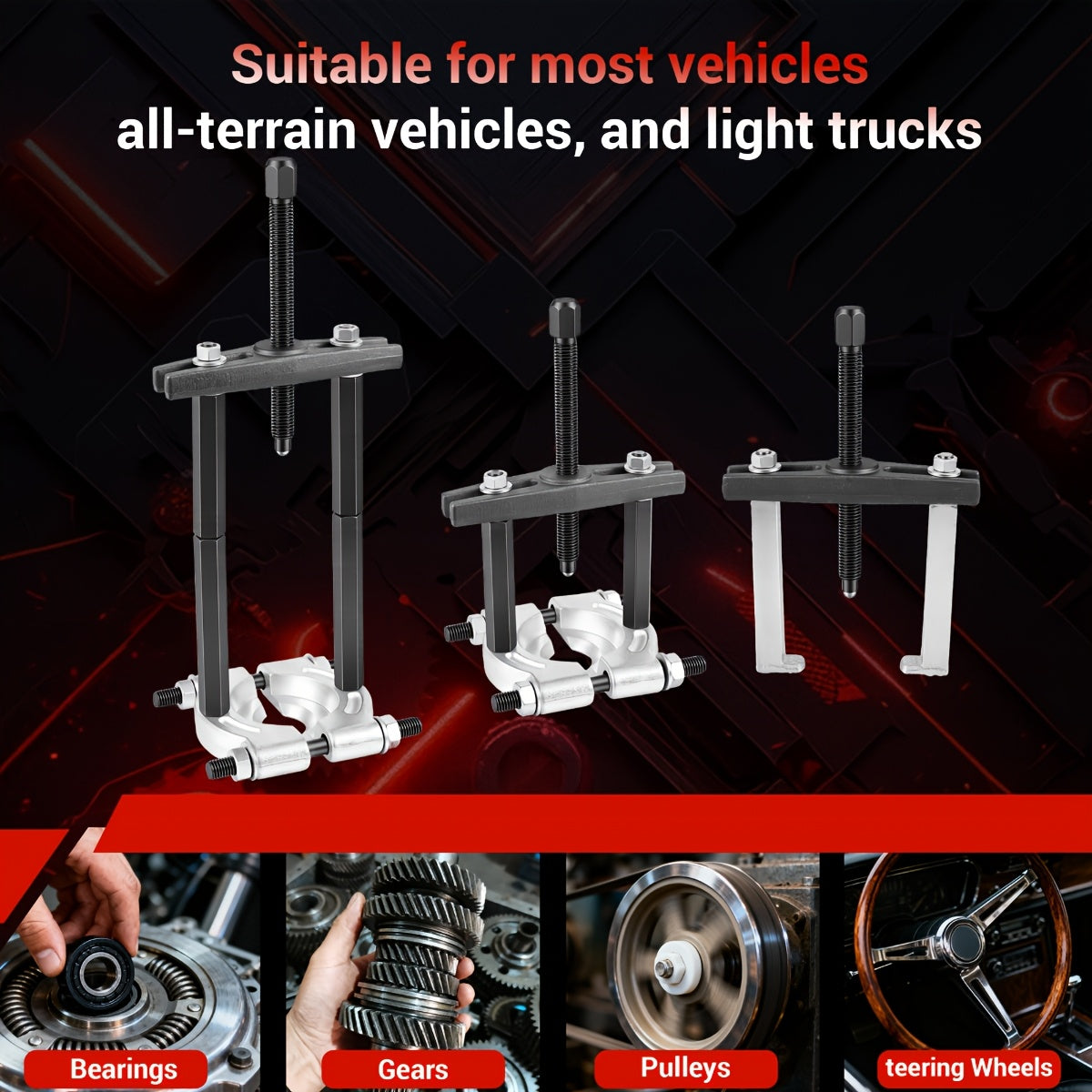 9/12/14pcs Bearing Puller And Splitter Kit, Wheel Hub Axle Puller Set, 5 Ton Capacity Bearing Separator with 2' And 3' Bearing Separator Jaws, Pinion Bearing Puller And Wheel Removal Tool for Auto Motorcycle Repair| Gift for Husband And Dad