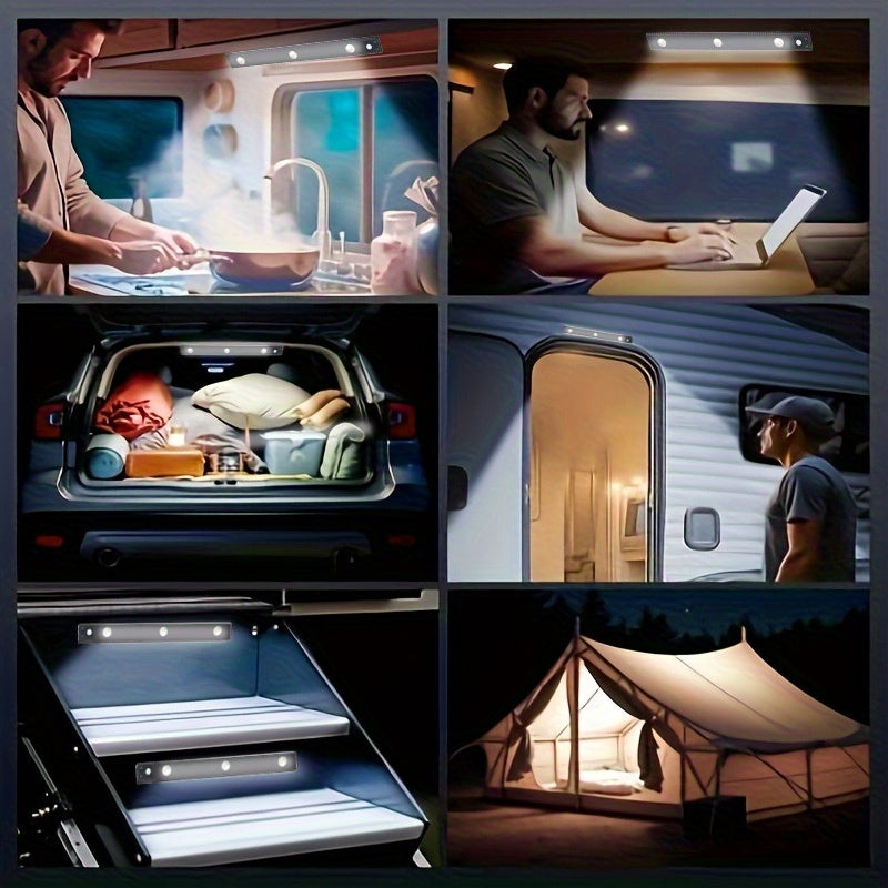 1/2-Pack Motion Sensor RV Step Lights, Indoor LED Lighting, High Brightness & Long-Lasting, Battery Powered, Easy to Install, Suitable for RV Roof and Other Places