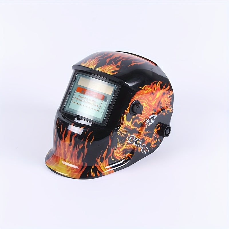 True Color Solar-Powered Auto-Dimming Welding Helmet with a Wide Viewing Area, True Color Welder Headgear, Auto-Darkening Welding Mask