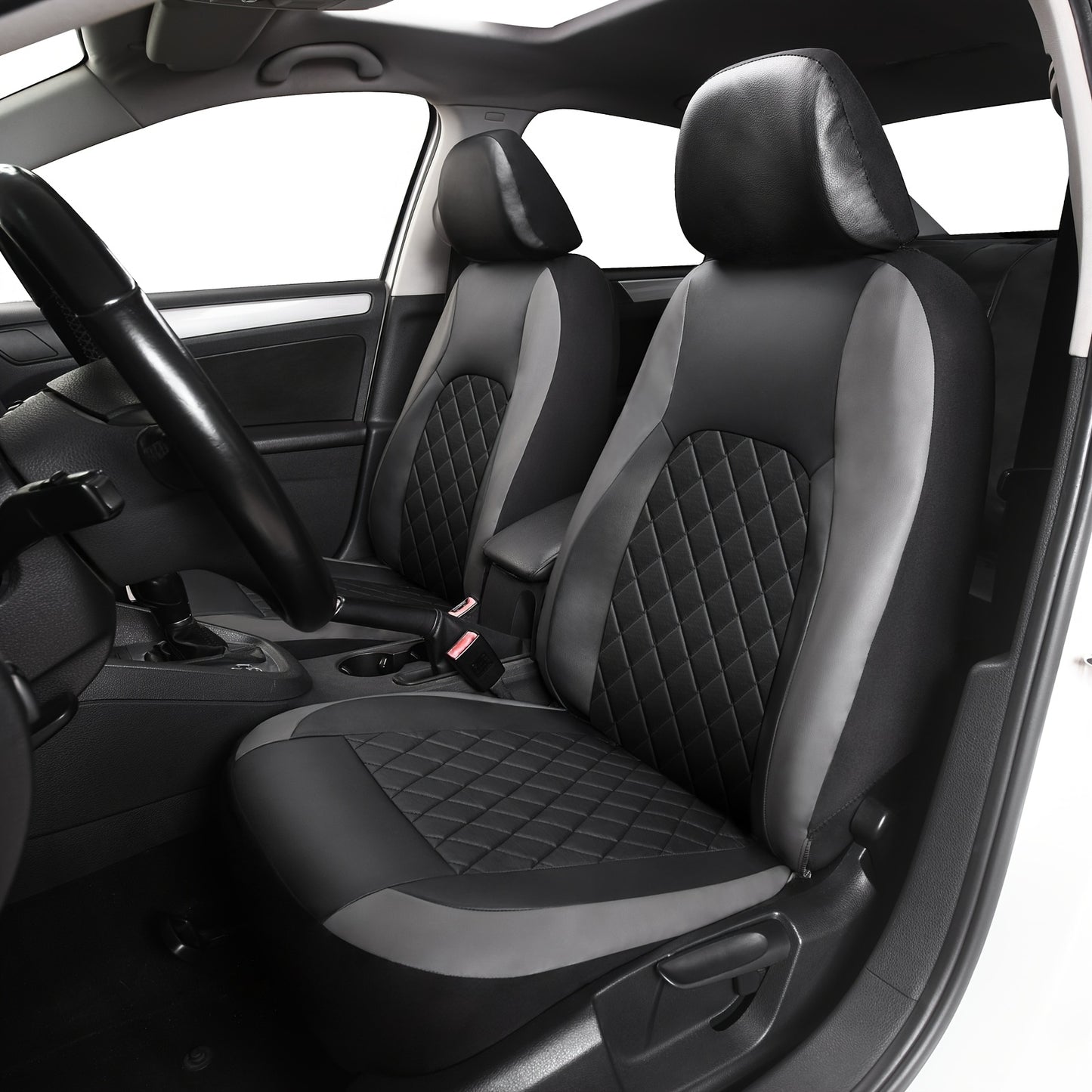 Universal Faux Leather Car Seat Covers Full Set Car Seat Covers Full Set Front Seats And Rear Bench, Universal Fit 5 Seat Covers For SUV, Automotive Truck, for Jeep, for Bmw, Scratch Proof, Car Accessories For Men And Women