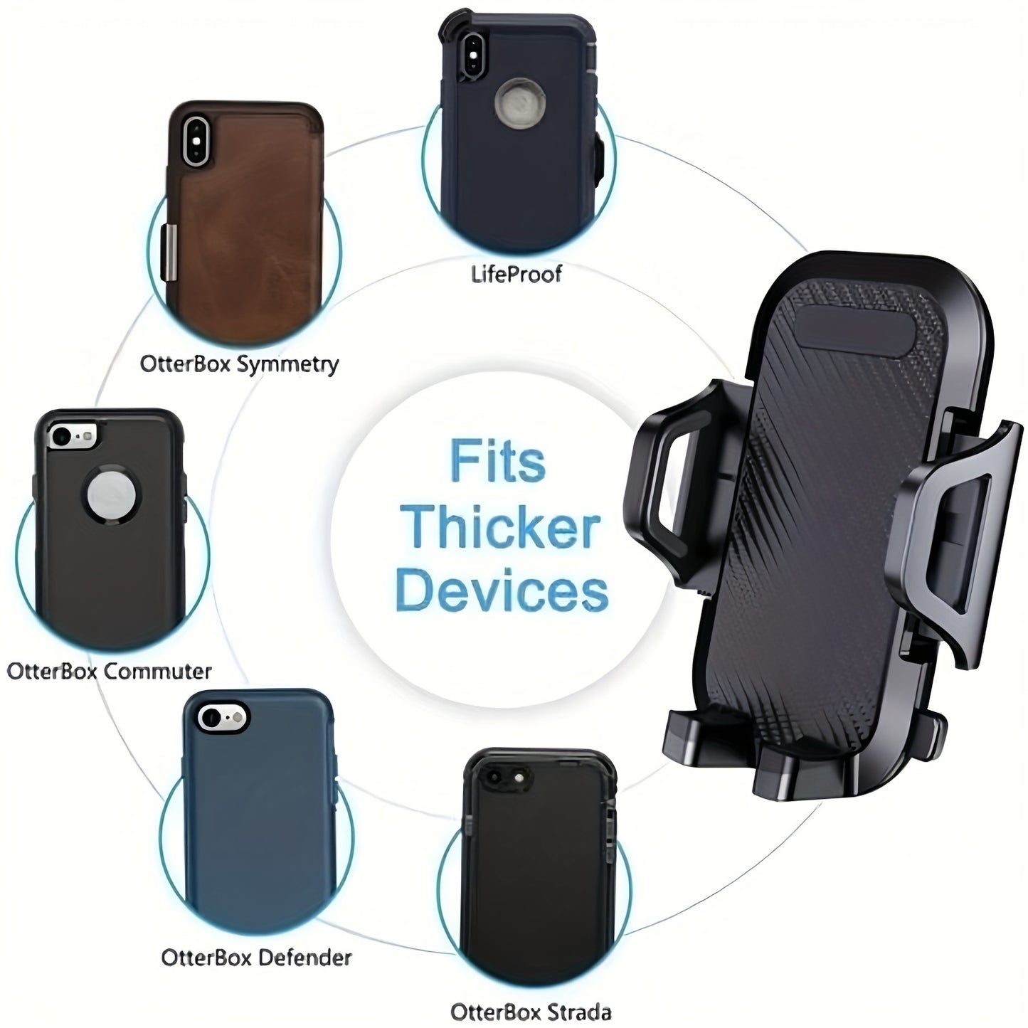 2-in-1 Car Phone Mount | Long Arm Suction Cup Holder | Air Vent Holder | Cell Phone Holder | Hands Free Cradle | Fit for Smartphone, iPhone, Cell Phone Automobile Cradles Universal