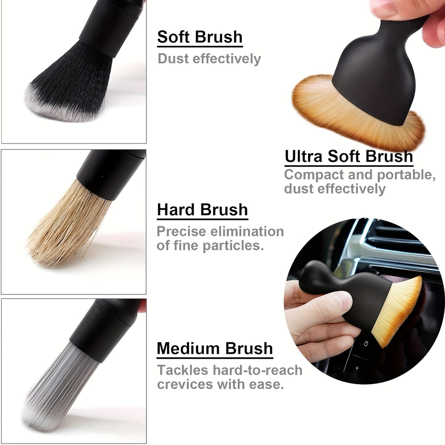 26pcs Car Detailing Brush Set, Car Detailing Kit, Car Detailing Brushes, Car Cleaning Kit, Car Windshield Cleaning Tool, Professional Car Care Kit - Car Wash Brush Kit for Interior Exterior Wheels