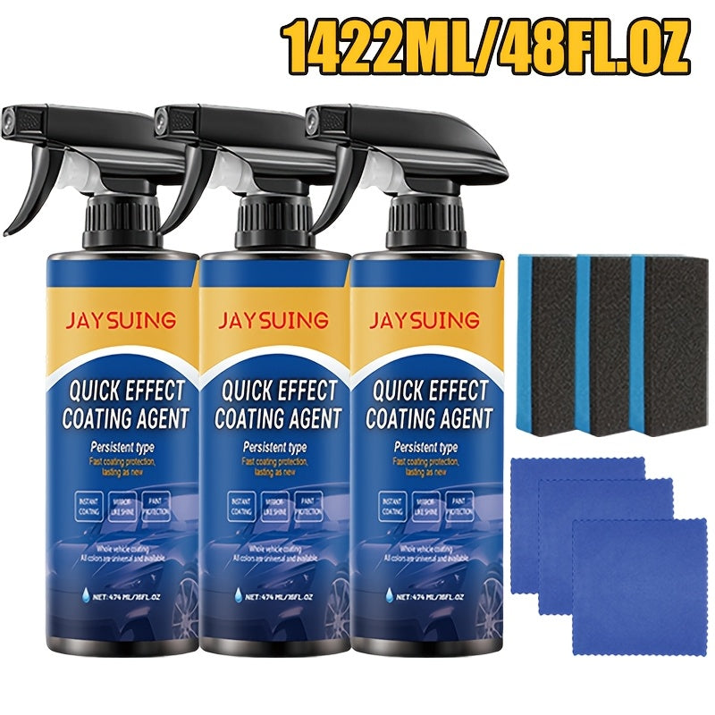 16.03oz/20.29oz/ 32.06oz/40.58oz/48.08oz Quick Effect Car Coating Spray, Waterless Wash Polish, Paint Protection And Glass Cleaner- Suitable for All Vehicle, Car Maintenance Supplies, Car Accessories, Shiny Car Stuff