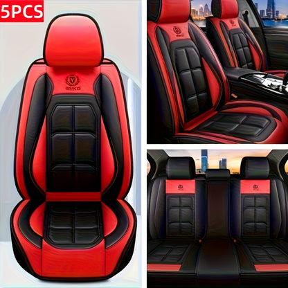 1pc, 2pcs, 5pcs, Advanced Faux Leather Car Seat Cover, Imitation Faux Leather Car Seat Cover, Protective Seat Cover, Suitable For Cars, SUVs, Vans And Trucks, Dirt-resistant, Send Gifts To Relatives