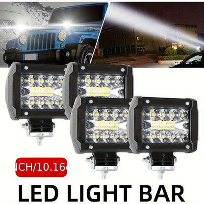 2/4pcs High-brightness Motor Vehicle LED Work Light, 257W, 17100LM Universal Day And Night Ultra-bright Lighting Auxiliary Light, Vehicle Exterior Lighting Lamp, Suitable for Various Vehicles Cars Off-road LED Light, Ideal As A Gift