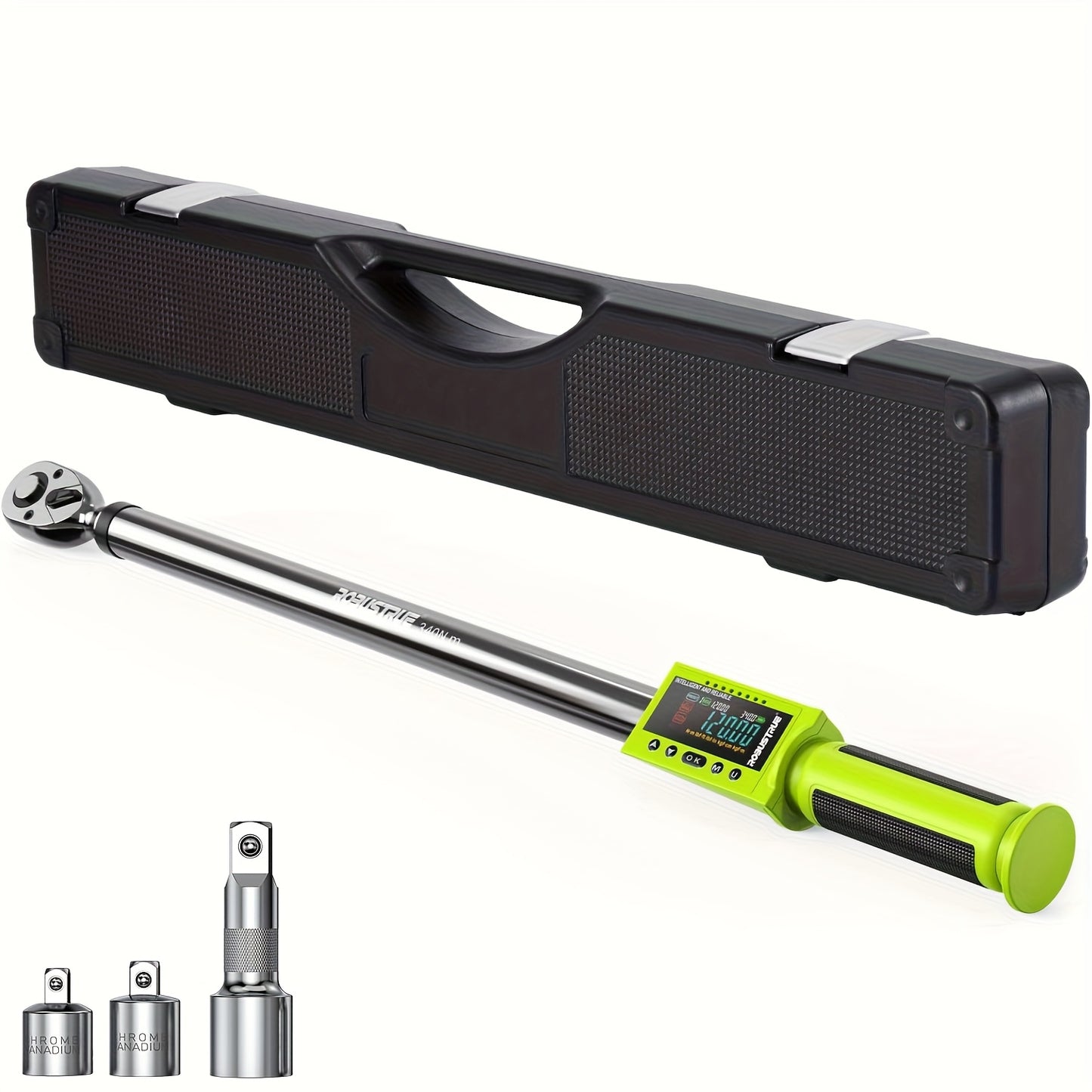 Robustrue 1/ 2" Drive Digital Torque Wrench 17-340Nm (12.5-250.8ft-lb) +-2% Accuracy - Electronic Torque Tester W/ Auto Alert for Auto Repair & Industrial