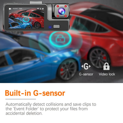 Front And Rear Dual-Lens! FHD 1080P Driving Recorder - Car Driving Recorder, Car Camera Infrared Night Vision Function, 170° Wide-Angle Car DVR Camera Loop Video Gravity Sensing Car Dashboard Video Camera, Automotive Parts Tachograph Christmas Gift