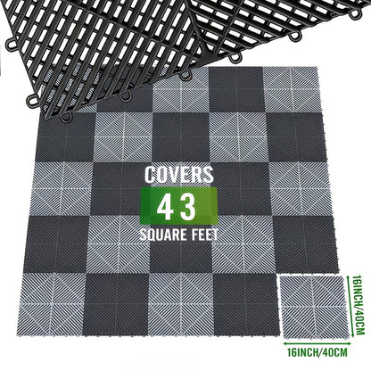 25 Garage Floor Mats Multi-Purpose Auto Detailing Plastic Spliced Mesh Floor Tiles Car Wash Floor Mats Are a Must for Every Garage!