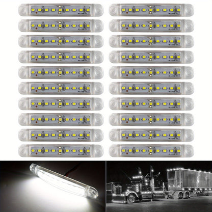 20pcs New Bright 12V 9LED Side Marker Light Lamp Indicator Light Bar -Yellow, Red, White, Blue, Green