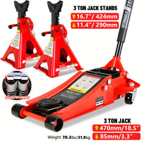 3Ton Dual Pumps+Stands RED