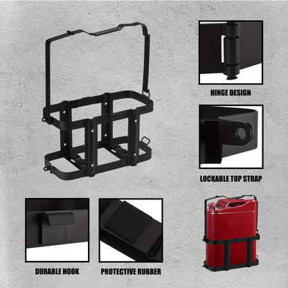 5 Gallons (20L) Fuel Storage Container Can Holder Mount, Jerry Can Mounting Holders, Lockable Mounting Bracket for Camping, RV, Motorcycle, And Overlanding, solely for Metal NATO Style, Gas Can Mount Rack, solely Rack
