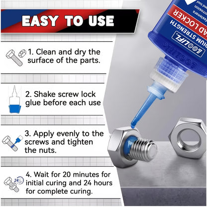2/4pcs Thread Locking Adhesive Anaerobic Screw Locking Agent, Blue And Red Threadlocker with Anti-Loosening Anti-Vibration Anti-Rust Properties, Oil Resistant High Temperature Resistant, Secure Bond for Metal Plastic Stainless Steel Threads