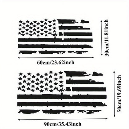 2D Flat, 250th Anniversary of the Founding of the United States Flag, Cracked American Flag Totem Hood Car Sticker, Burst Flag Hood Decal, Car Decoration Sticker, Easter/Men's Car Modification Gift, 2D Flat Transparent Background with Smooth Surface