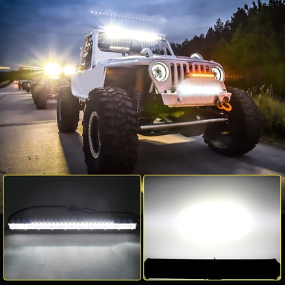 8/15 Inch Ultra-Thin LED Double Row Strip Light, Ultra Bright, Used for Car, Truck, for Jeep, Off-Road, ATV Boat Lighting, Without Battery