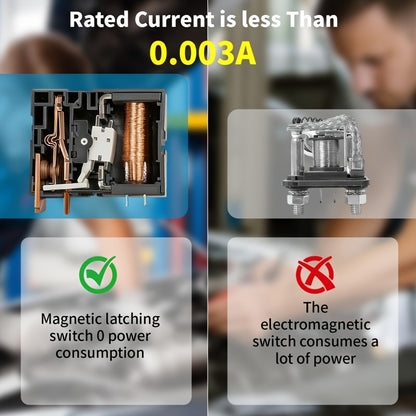 12V 240A Remote Battery Disconnect Switch with Two Remote Controllers, Upgraded Smart Voltage Vehicle Power Cut-Off Switch Featuring Magnetic Lock Design, Anti-Theft and Anti-Misoperation Functions to Prevent Battery Drain, Suitable for Horizontal