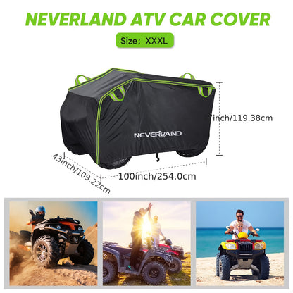 NEVERLAND XL Quad Bike ATV Cover Waterproof Sun Rain All Weather UV Protection Universal Fit 190T with Storage Bag