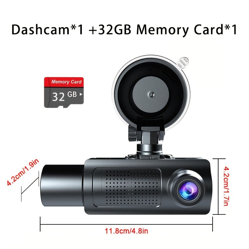 0/64/512memory Card Optional 3-Channel Dash Cam with Smartphone Integration And Infrared Night Vision