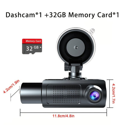 0/64/512memory Card Optional 3-Channel Dash Cam with Smartphone Integration And Infrared Night Vision