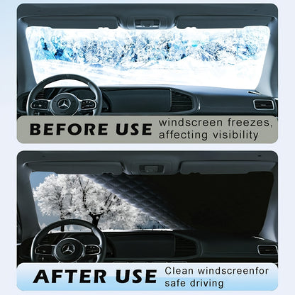 Portable Car Snow Shield, Easy to Install And Store, Car Snow Cover, Magnetically Fixed to Withstand Strong Winds, Full Coverage to Protect Against Snow And Frost, Suitable for All Seasons, Compatible with Most Cars
