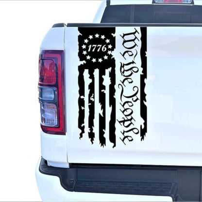 2pcs Stickers We The People American 250th Anniversary Flag, Patriot 1776 Old American Flag Truck Tailgate Vinyl Decals, Car Modification Decor Accessories, Home Decals