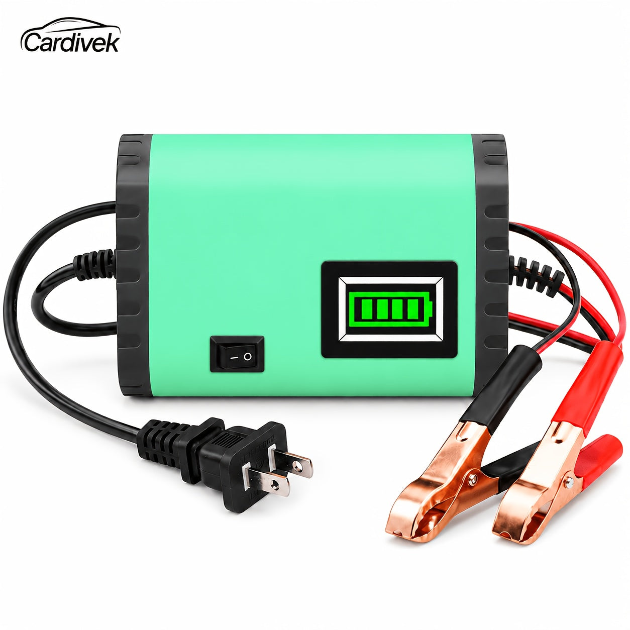 12V Intelligent Car Battery Charger - Intelligent Trickle Maintainer And Desulfurizer - Advanced Temperature Compensation Motorcycle Battery Charger for All 2Ah-100Ah Batteries, Car, Truck, Lawn Mower Battery Charger