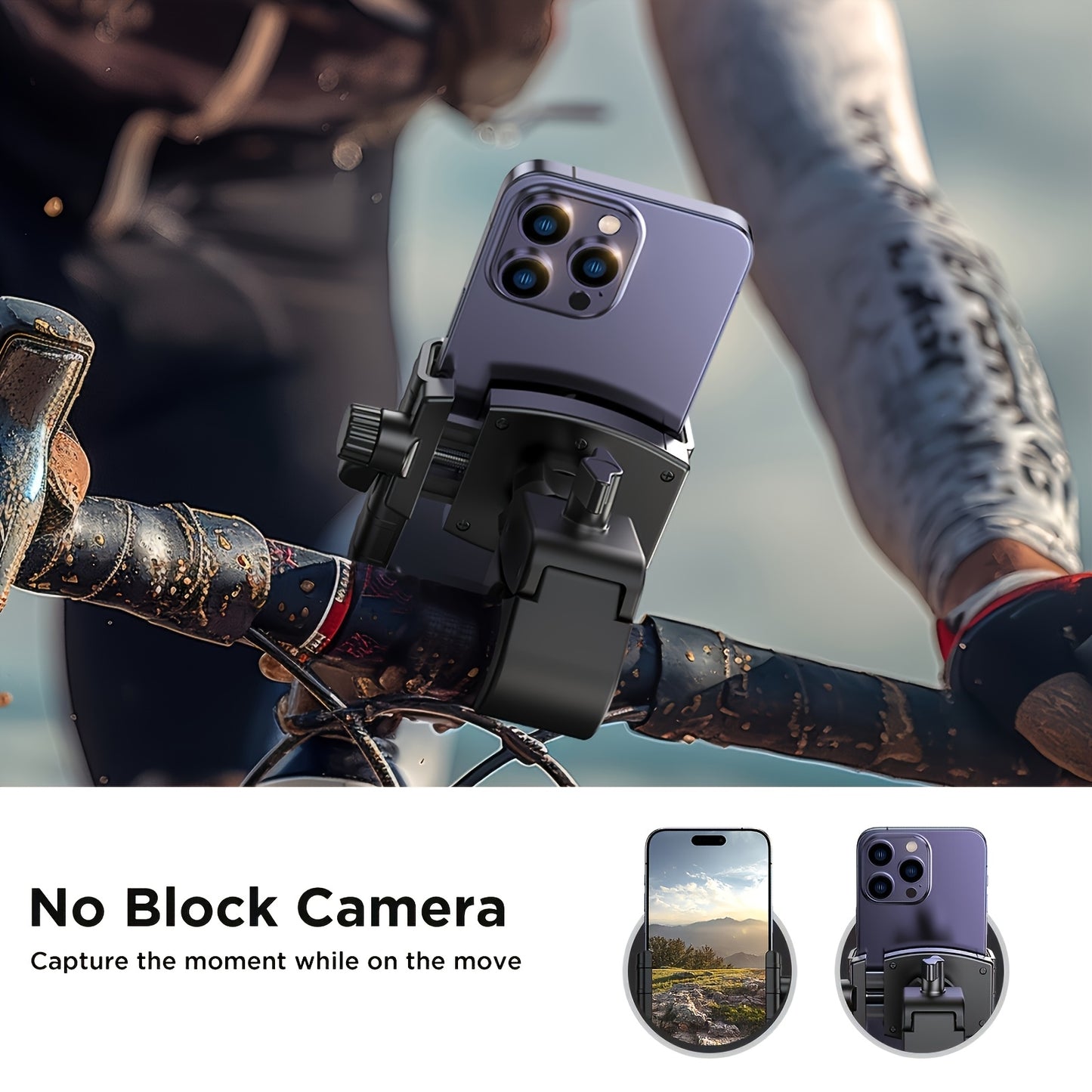 Miracase Motorcycle Phone Mount, [Support Video Recording] Bike Phone Holder, [Quick Lock] Bicycle Phone Mount Handlebar Cell Phone Clamp for Scooter, Friendly Compatible with iPhone Samsung, All Phones, Christmas Gifts, Christmas Big Deal!