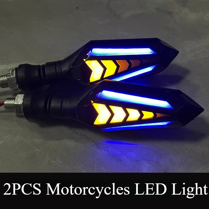 2pcs 12V Universal LED Double Side Flow Arrow LED Light for Truck Truck Boat SUV ATV Blue Yellow Light