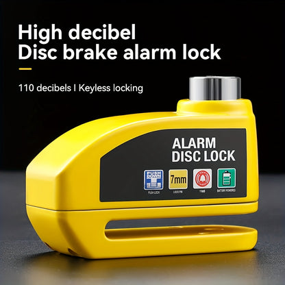 Bicycle Anti-theft Lock with 2 Keys, Disc Brake Lock Alarm, Electric Vehicle Lock, Motorcycle Brake Disc Anti-theft Lock, Cycling Equipment, Bicycle Lock