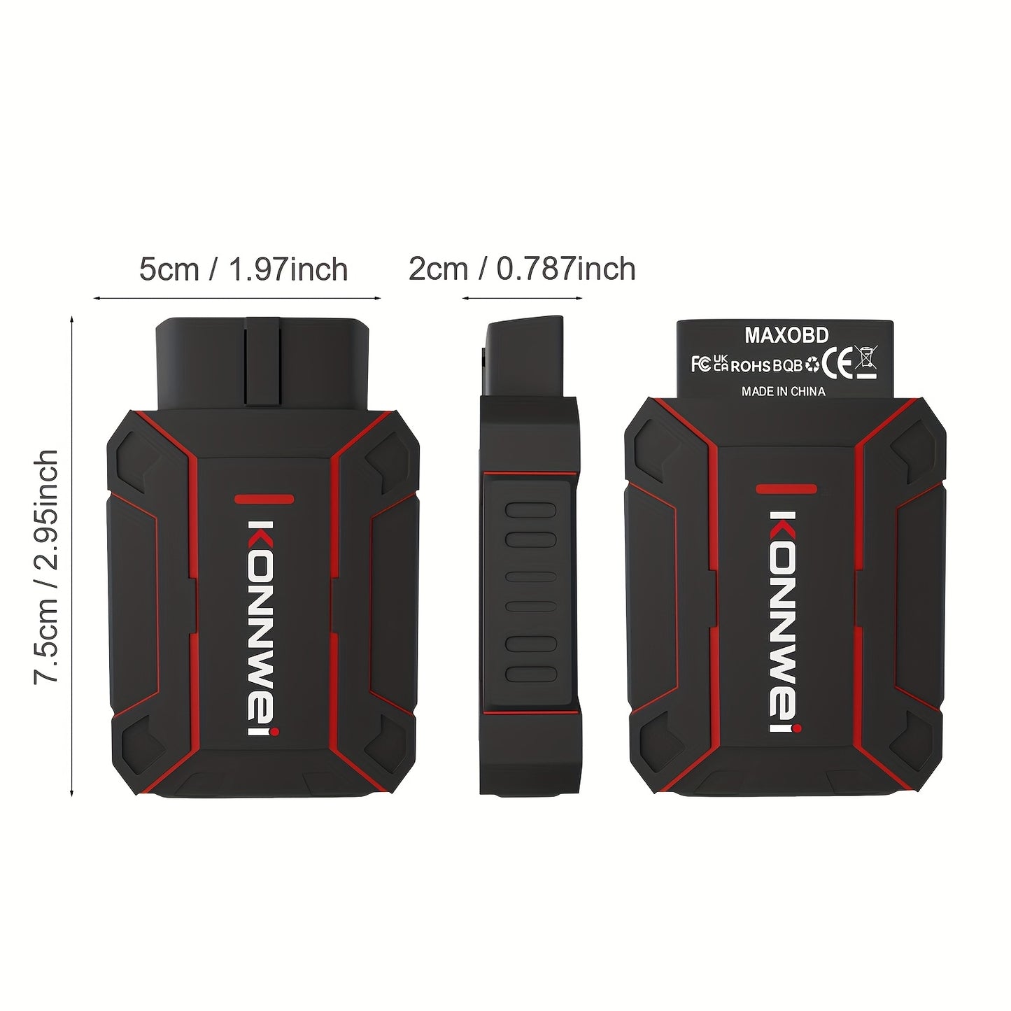 KONNWEI MAXOBD Comprehensive System Deep Scan Diagnostic Tool Wireless 5.2 OBD2 Scanner with Over 41 Dedicated Data Streams for IOS And Android, Without Battery