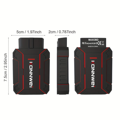 KONNWEI MAXOBD Comprehensive System Deep Scan Diagnostic Tool Wireless 5.2 OBD2 Scanner with Over 41 Dedicated Data Streams for IOS And Android, Without Battery