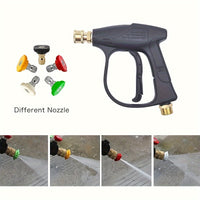 Black high-pressure water gun + 5 different types of sprinklers