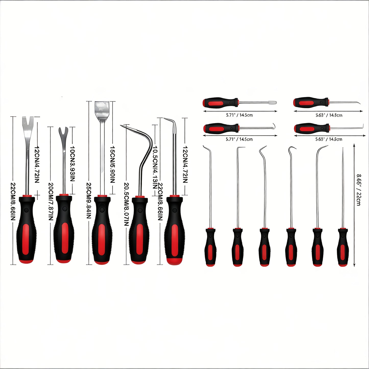 XSLRDKE 10pcs/15pcs Pick And Hook Set, Precision Automotive Pick Tool Set for Car Auto Oil Seal/O-Ring Seal Gasket Pick Mini Hooks Puller Remover Best for Automotive And Electronic Tools, Practical Tool
