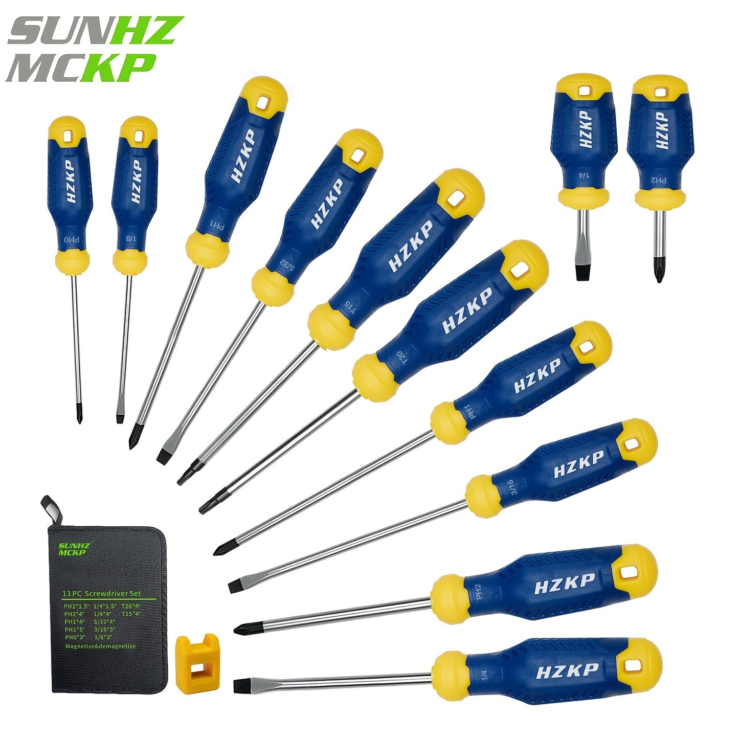 [Professional DIY Tools] 13pcs Screwdriver Set with Magnetic Tips, Have Professional Cushion Grip Magnetizer Demagnetizer, S2 Alloy Steel, Professional-Grade DIY Tools for Home Use And Electrical Repair